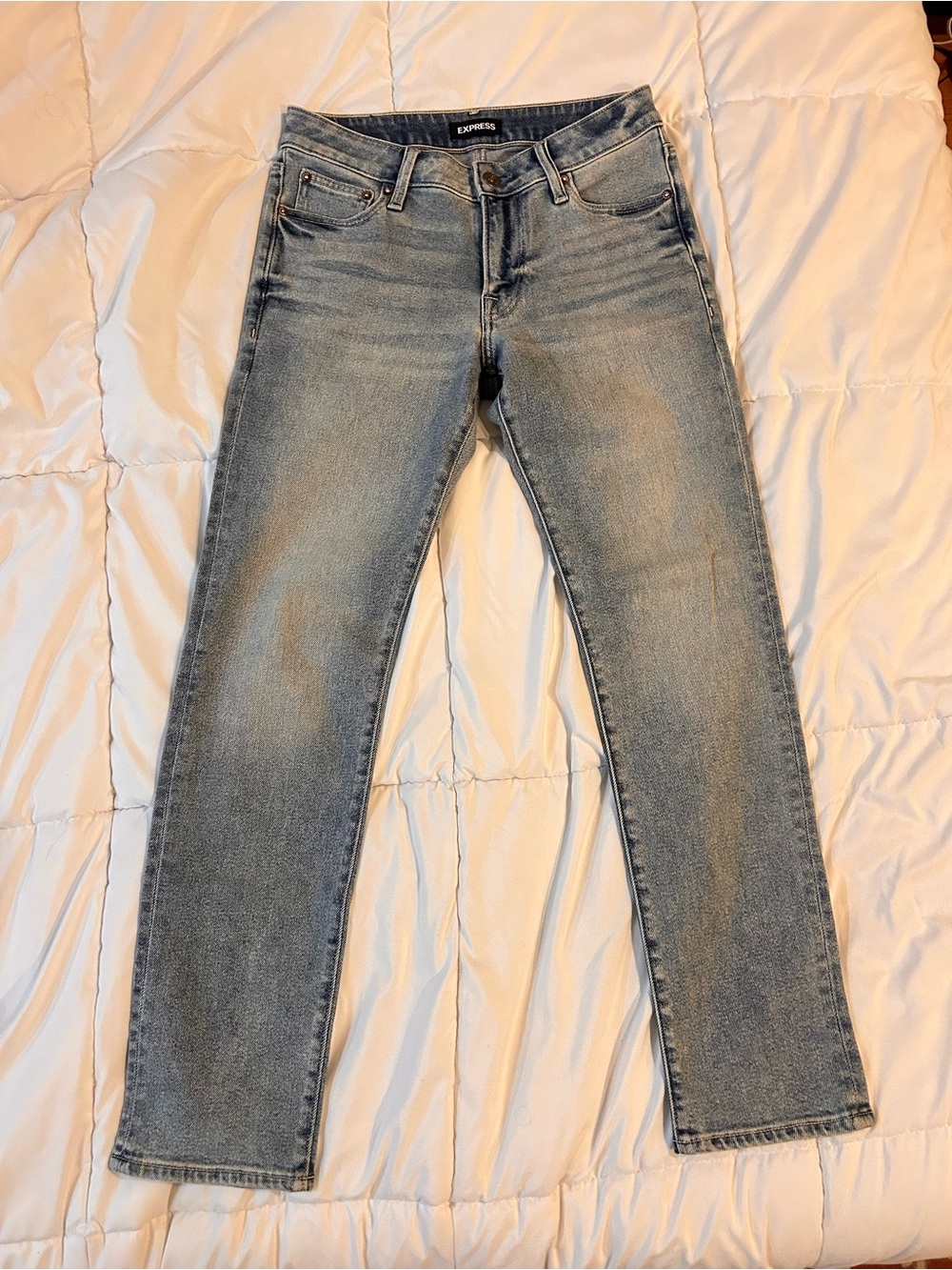 Express Women's Skinny Jeans - Light Blue Wash